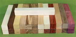 Blank #316 - Pen Turning Blanks, Lot of 25, 11 Different Exotic Hardwoods,  Large Size, 7/8" x 7/8" x 6+" ~ $29.99
